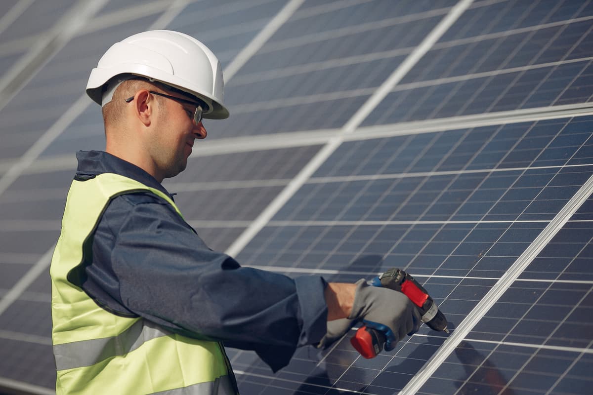 Close up of a high-efficiency solar panel